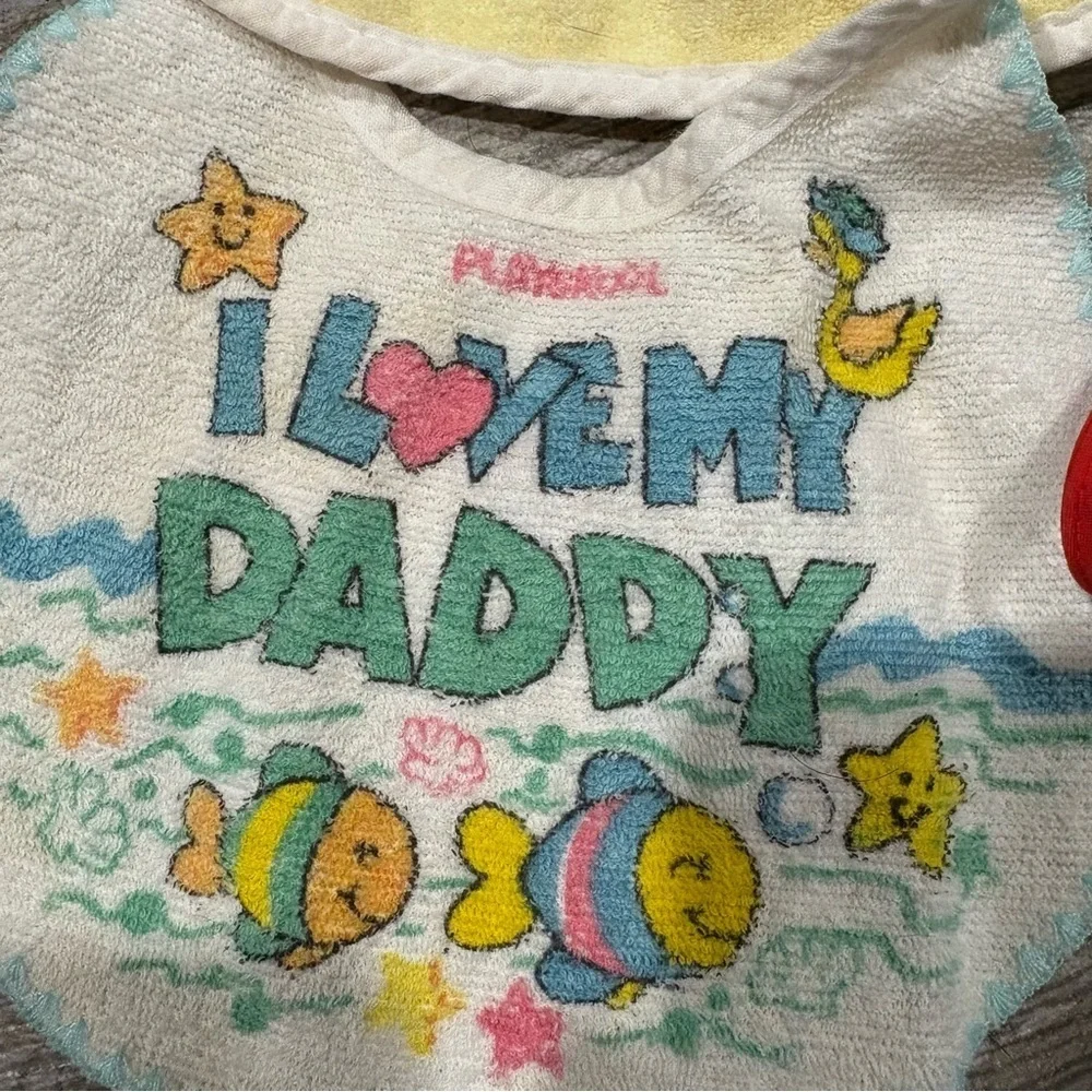 Lot Of 7 Vtg Baby Bibs 90s Terry Cloth Playskool Animals Bear Alligator Hippo